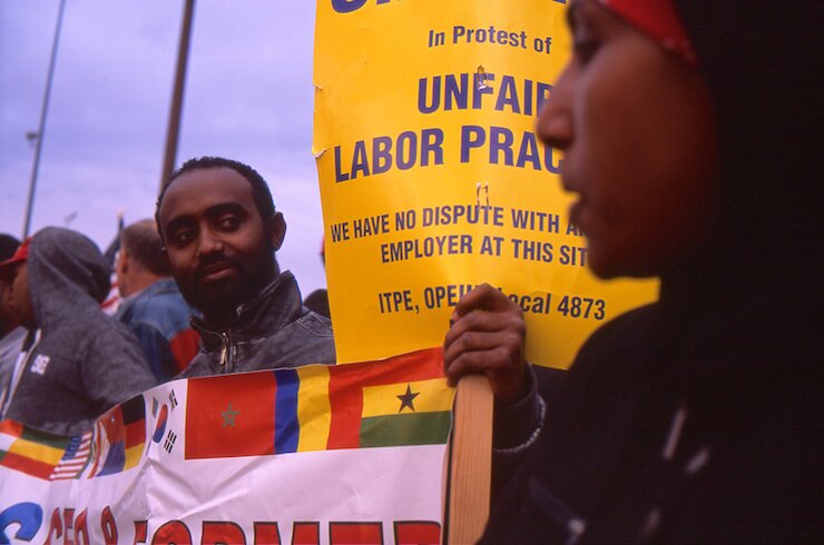 Las Vegas Convention Center, Cab drivers protest. April 2013.